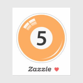 Bassäng/miljardmiljard boll nummer fem (5) orange klistermärken