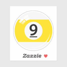 Bassäng/miljardmiljard boll nummer nio (9) gult vi klistermärken