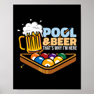Bassäng och öl, det är därför jag är här Bassäng P Poster