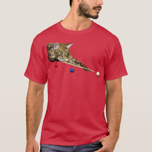 BASSÄNG OCH SNOOKER CAT 8 BOLL 9 BOLL CAT PLAYS T SHIRT