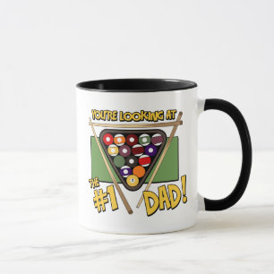 Bassäng-/pappafars daggåva för biljard #1 mugg