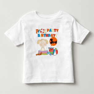 Bassäng Party 3:e födelsedag T-tröjor och presente Tee Shirt