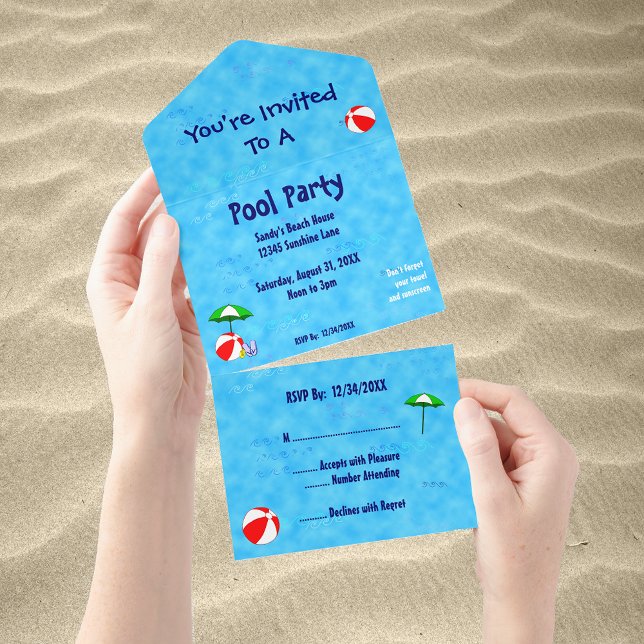 Bassäng Party Beach Leksaker Editable Alla i ett I (Skapare uppladdad)