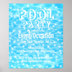 Bassäng Party Beach Party Sommaren Party vatten st Poster