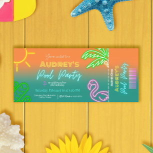 Bassäng Party Biljett Inbjudningar