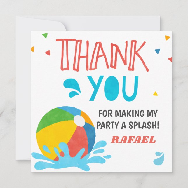 Bassäng Party Birthday Boy Girl Inbjudningar (Framsida)