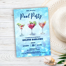 Bassäng Party Cocktail-sommaren Inbjudningar