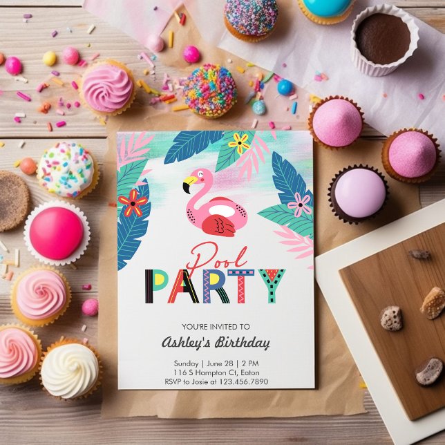 Bassäng Party födelsedag Inbjudningar (Skapare uppladdad)
