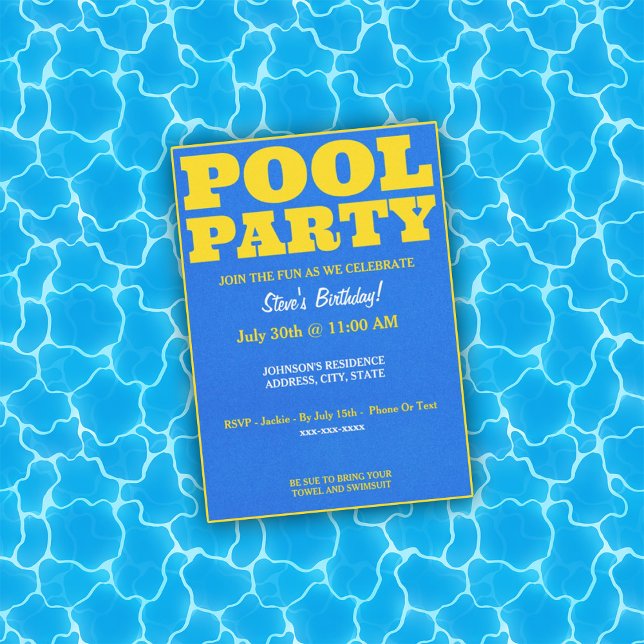 Bassäng Party födelsedag Inbjudningar (Skapare uppladdad)