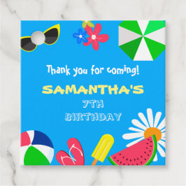 Bassäng Party födelsedag Roligt Ljusa färger Beach Gåvor Etiketter