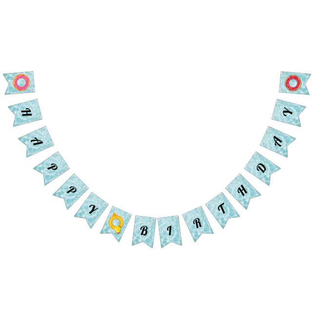 Bassäng Party Grattis på födelsedagen Vimplar (Alla)