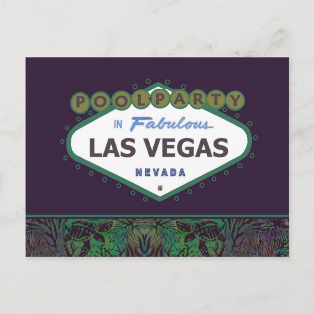 BASSÄNG PARTY i Fabulous Las Vegas vykort (Framsida)