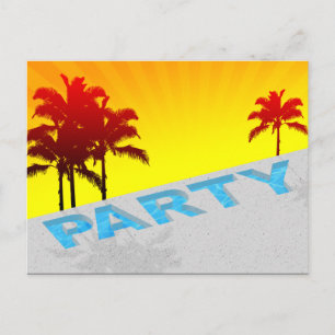 bassäng party inbjudan vykort