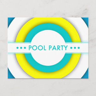 bassäng party inbjudan vykort