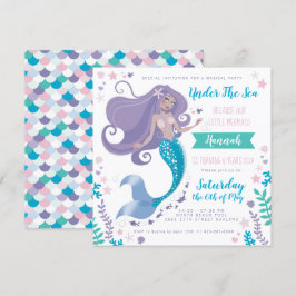 Bassäng Party, kallelse till Sjöjungfru på födelse Inbjudningar