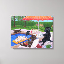 Bassäng Party Labradors 2 Painting