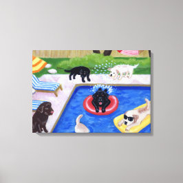 Bassäng party Labradors (ny) Artwork Canvastryck