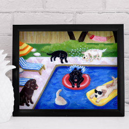 Bassäng Party Labradors (ny) Artwork Poster