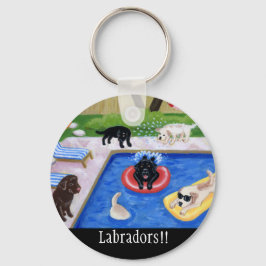 Bassäng Party Labradors Nyckelring
