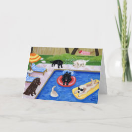 Bassäng Party Labradors Painting Kort