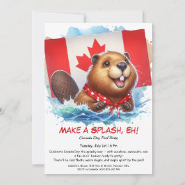 Bassäng Party med Roligt-Loving Beaver | Kanada-da Inbjudningar