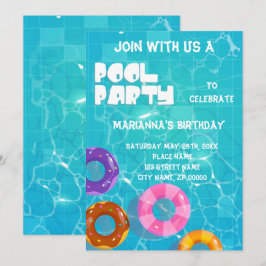Bassäng Party, oavsett ålder, födelsedag Inbjudningar