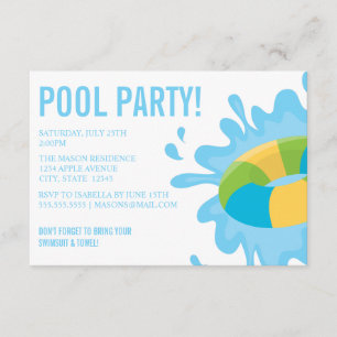 BASSÄNG PARTY  Partsinbjudan Inbjudningar