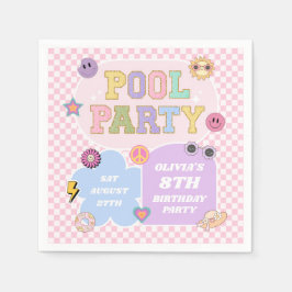 Bassäng Party Preppy Varsity Patch Födelsedagsfest Pappersservett