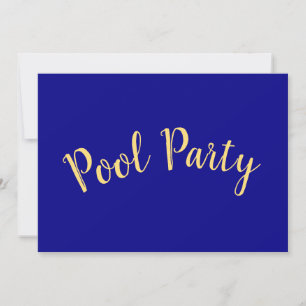 BASSÄNG PARTY Roligt Text Modern Navy Blue Backgro