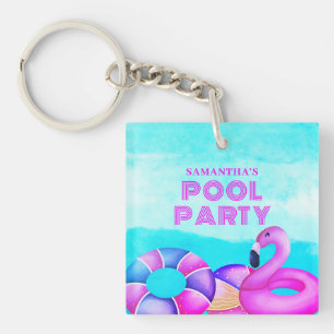 Bassäng Party Rosa Flamingo Acrylic Keychain
