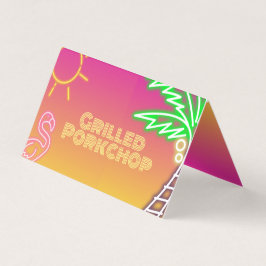 Bassäng Party Rosa Gult Food Label Tält Card Kort