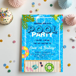 Bassäng Party | Simming Birthday Inbjudningar