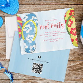 Bassäng Party Sommar Beach Tropical Flinflip flops Inbjudningar