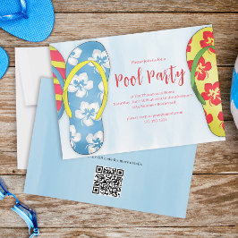 Bassäng Party Sommar Tropiska Beach Flinflip flops Inbjudningar