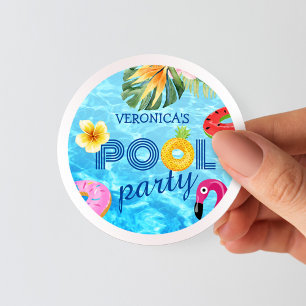 Bassäng Party Sommardag i Vatten Runt Klistermärke