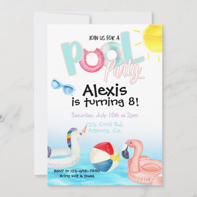 Bassäng party, Sommaren Party, Simma party (Framsida)
