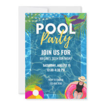 Bassäng Party Sommarfödelsedag Vuxen tonåring Part