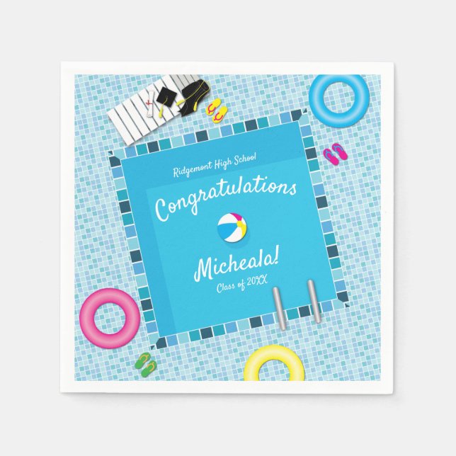 Bassäng Party Studentfest Pappersservett (Framsidan)