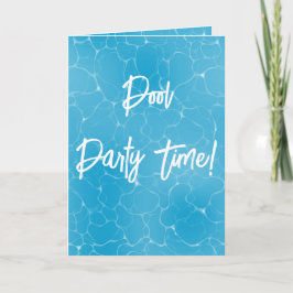 Bassäng Party Sweet 16 Vatten Blue Minimalist Bday Inbjudan