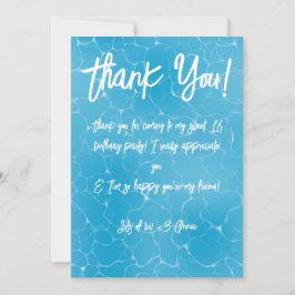 Bassäng Party Sweet 16 Vatten Blue Minimalist Bday Tack Kort