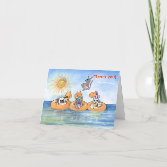 Bassäng Party Tackkort-kort Tack Kort (Framsida)