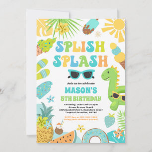 Bassäng Party Tropical Summer Bassäng Födelsedagsf Inbjudningar