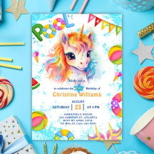 Bassäng Party Unicorn-sommarfödelsedag