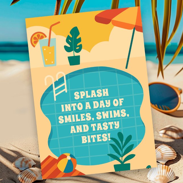 Bassäng Party uppmärksammande av födelsedagen Inbjudningar (Skapare uppladdad)