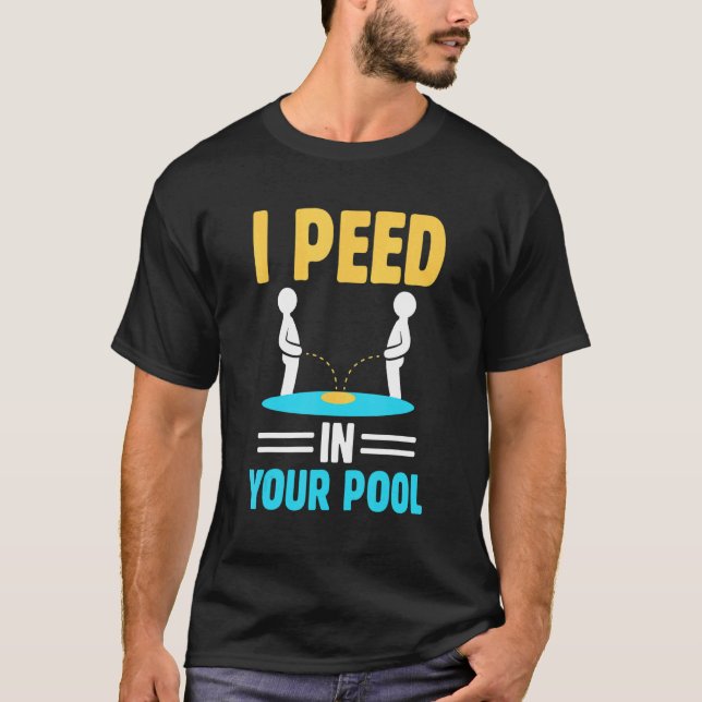 Bassäng Peeing Bassäng Crew Joke Swimming Bassäng  T Shirt (Framsida)