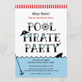 Bassäng Pirat Party födelsedag Inbjudan