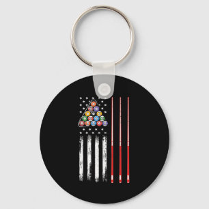 Bassäng Player American Flagga Nyckelring