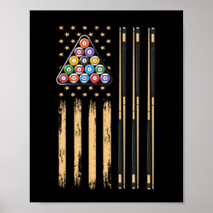 Bassäng Player American Flagga Poster
