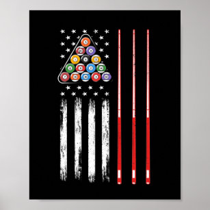 Bassäng Player American Flagga Poster