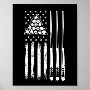 Bassäng Player American Flagga Poster